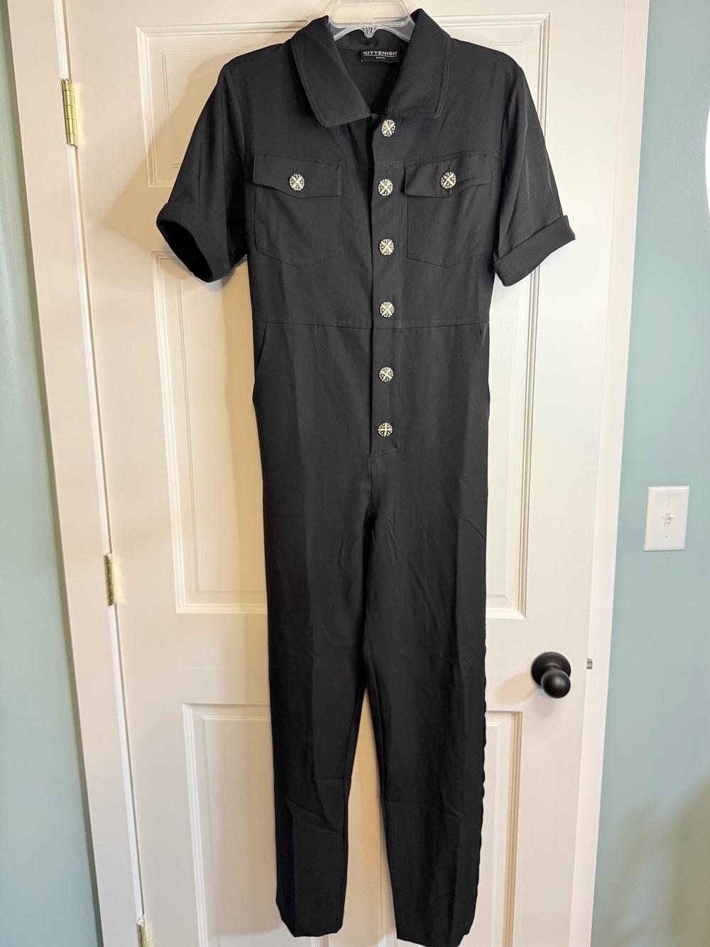 Kittenish Short Sleeve Utility Jumpsuit